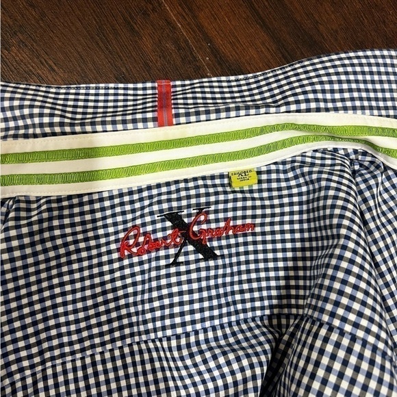 ROBERT GRAHAM LONG SLEEVE BUTTON DOWN SHIRT XL flip cuff detail GUC - Picture 12 of 15